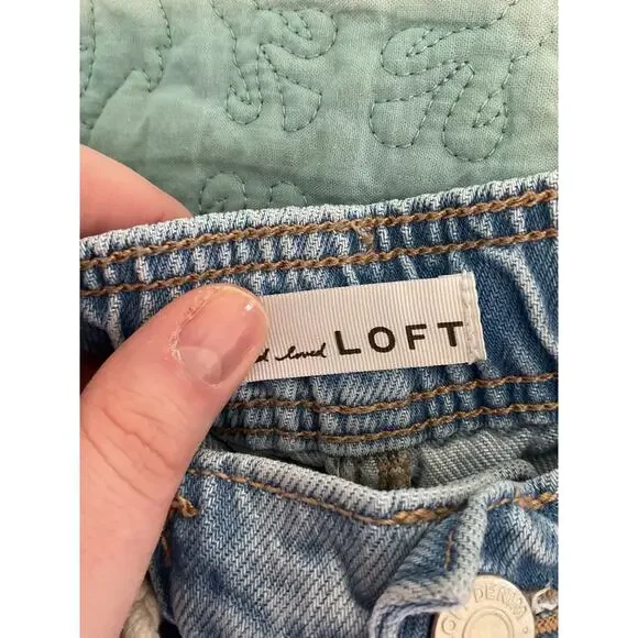 Loft The Palazzo Womens Zip Up Denim Palazzo Pants Light Wash Size 12 - Picture 6 of 12